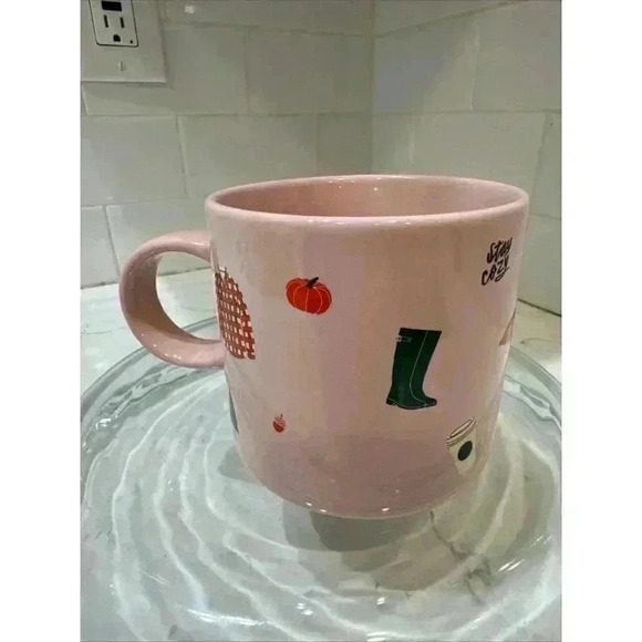 Starbucks Pink Ceramic Mug 12oz Fall Sweater Weather Drink Cup. - Picture 7 of 13